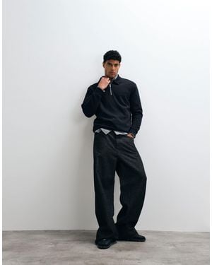 ASOS Quarter Zip Sweatshirt - Black