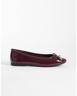 Tommy Hilfiger Martina Patent Premium Leather Ballet Flats - Purple