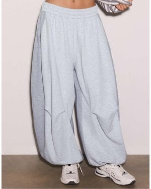 Stradivarius Balloon Jogger Trousers With Stoppers - Blue