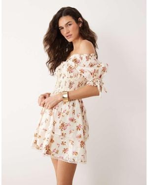 Miss Selfridge Corset Mini Dress - Natural