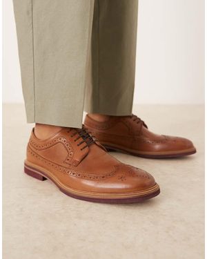 ASOS Lace Up Brogue Shoes - Natural
