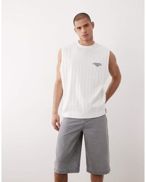 ASOS Longer Length Denim Jorts - White