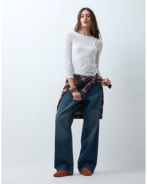 Collusion X001 Antifit Mid Rise Jeans - Blue