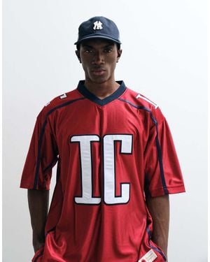 ICECREAM Football Jersey T-shirt With Logo Print - Red