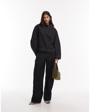 Mango Sila Barrel Jean Co-ord - Black