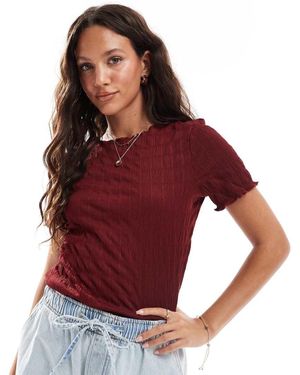 Vero Moda Textu Short Sleeve T-shirt - Red