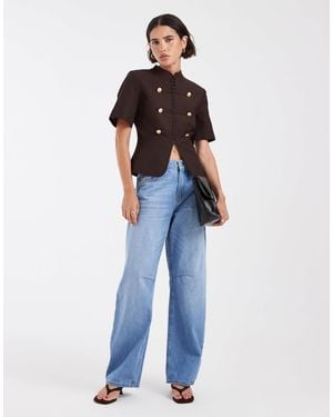 ASOS frogging Fastening Detail Fitters Shirt - Blue