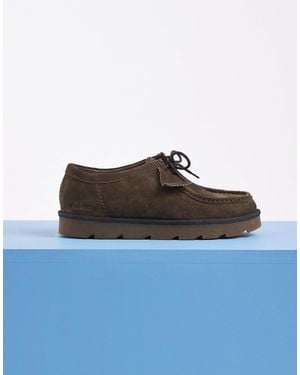 Clarks Meare walla chaussures en daim foncé - Bleu