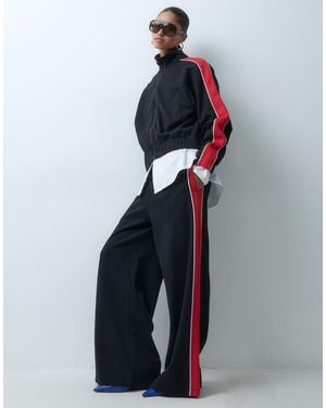 ASOS Joggers Deportivos Con Paneles De Piqué En Rojo Y Negro - Azul