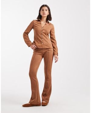 Miss Selfridge Suedette Flare - Orange