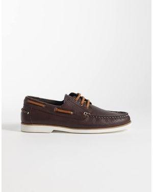 ASOS Lace Up Boat Shoes - Brown
