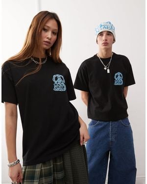 Dr. Denim Trooper - t-shirt unisexe décontracté à imprimé dd paix devant - Noir