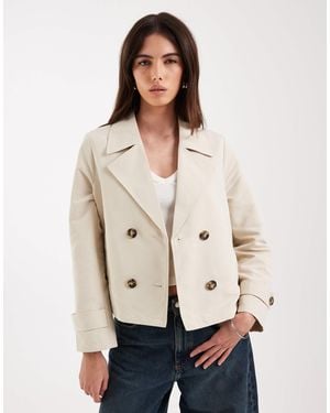 Vero Moda Lightweight Cropped Trench Coat - Natural