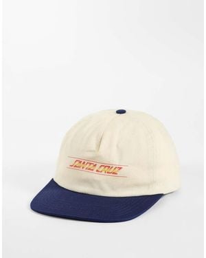 Santa Cruz Gorra Snapback Clásica Con Logo Y Efecto Desvaído A Rayas Con Visera En Contraste En Varios Colores - Azul