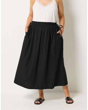 Yours Clothing Poplin Midi Skirt - Black