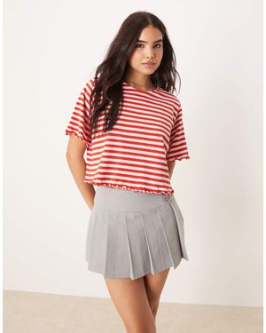 ASOS Lettuce Hem Cropped Tee - Red