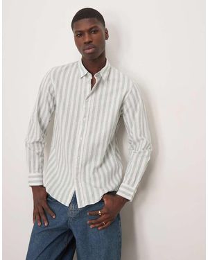 SELECTED Linen Blend Slim Shirt - Natural