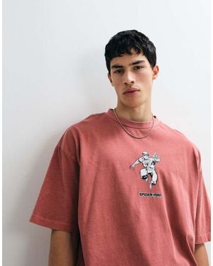 ASOS Oversized Tee With Spiderman Print - Red