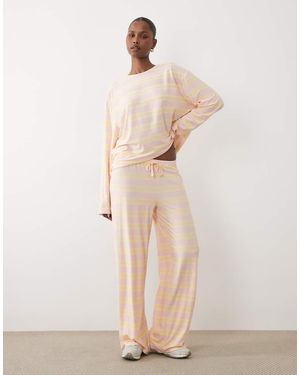 Kaiia Super Soft Jersey Drawstring Trousers Co-ord - Natural