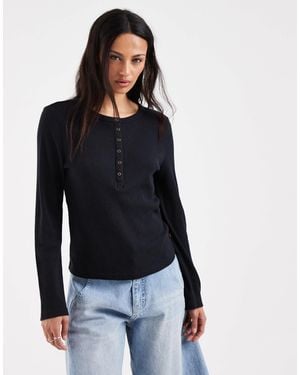 Levi's – rooney – henley-pullover - Schwarz
