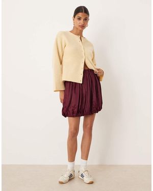 ASOS Satin Bubble Hem Mini Skirt - Natural