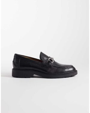 Jack & Jones Leather Loafer With Metal Detail - Black