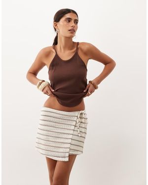 Mango Teen Tie Side Mini Skirt Co-ord - Brown