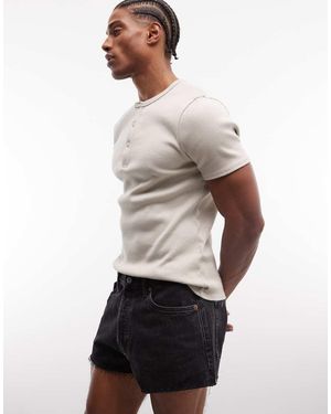 Weekday Pantaloncini Di Jeans Super Corti Lavaggio - Bianco