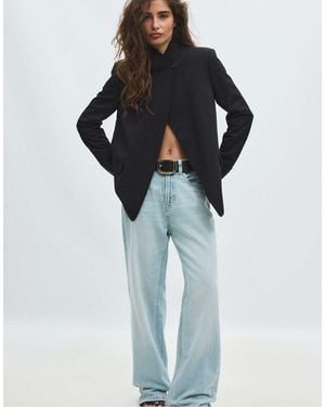Stradivarius Asymmetrische Blazer - Blauw