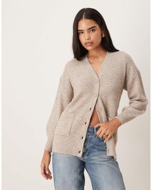 Vila – oversize-strickjacke - Natur