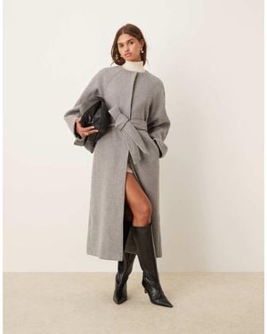 ASOS Collarless Oversized Chuck On Coat - Natural