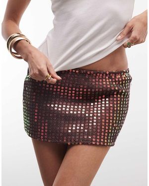 Motel Olsa Sequin Mini Skirt Co-Ord - Multicolour