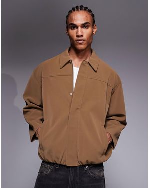 ASOS Faux Suede Oversized Jacket - Gray
