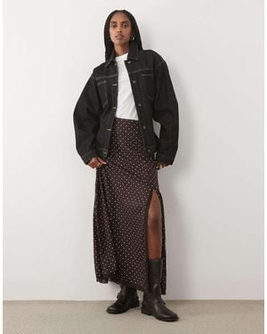 Miss Selfridge Spun Column Maxi Skirt With Split - Multicolour