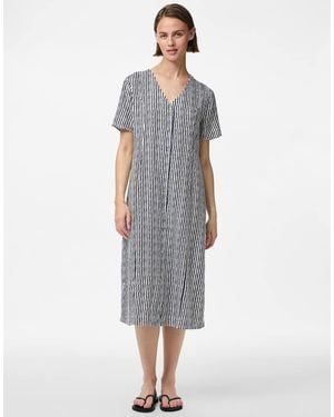 Pieces Vestito Midi Color Cloud Dancer - Grigio