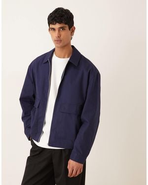 ASOS Oversized Harrington Jacket - Blue