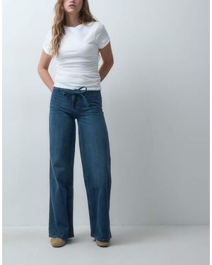 Mango Teen Tie Waist Straight Jean - Blue