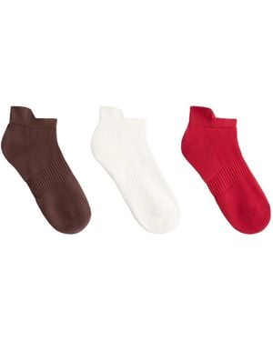 Oysho 3 paar sportsneaker-socken aus baumwollmix mit fersenlasche - Rot