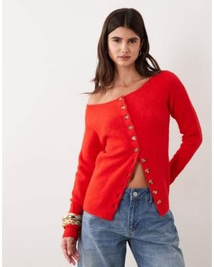 ASOS Off The Shoulder Cardigan - Red