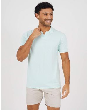 Brave Soul Cotton Open Collar Polo Shirt - White