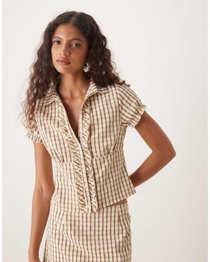 Motel – arla – karierte bluse - Mehrfarbig