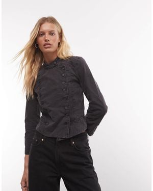 Weekday Jackenoberteil mit knöpfen - Blau