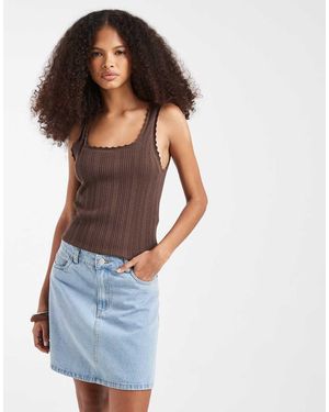 Pieces Denim A-Line Mini Skirt - Blue