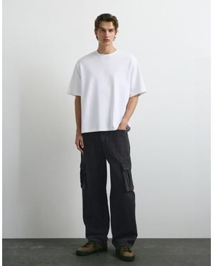 Pull&Bear Relaxed cargo-jeans - Weiß
