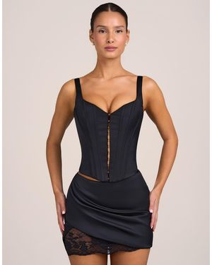 Oh Polly Low Rise Drape Detail Mini Skirt Co-ord - Black