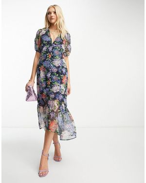 Hope & Ivy – midi-freizeitkleid mit blumenmuster - Weiß