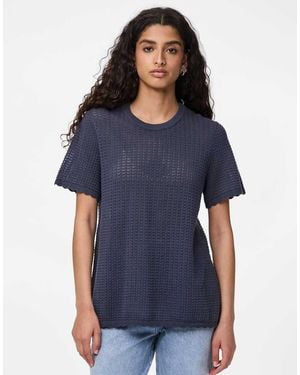 Pieces Knitted Top - Blue