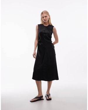 ARKET Satin Utlility Cinched Waist Maxi Dress - White