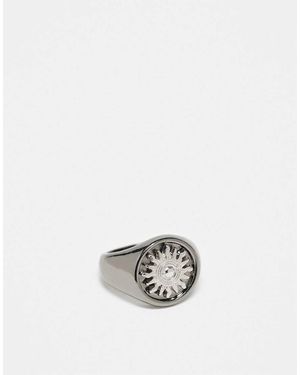Icon Brand Earthland And Sun Signet Ring - White