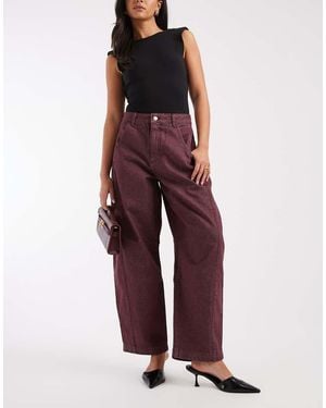 ASOS Vaqueros Capri Morado De Pernera Barrel De -Rojo